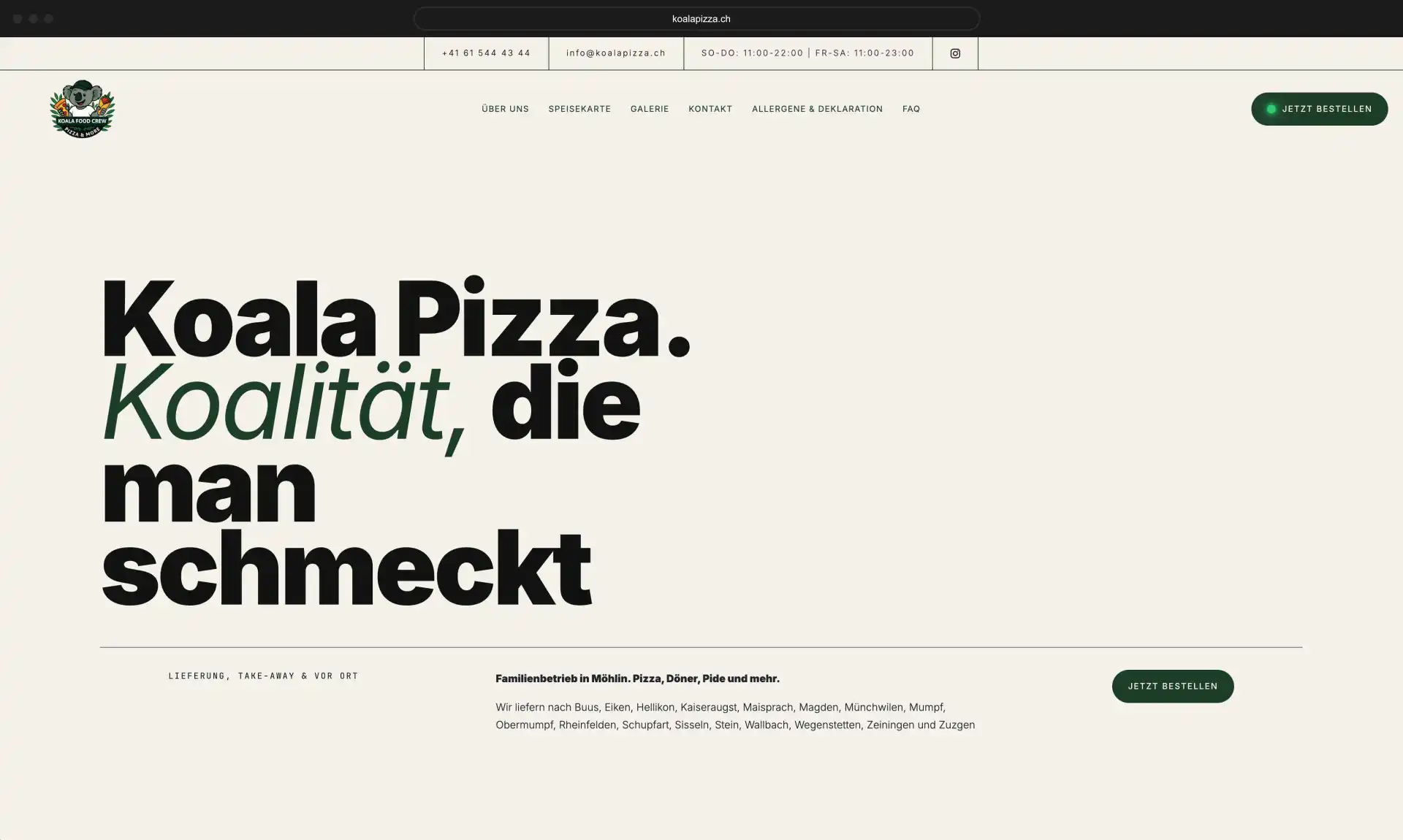 Canece Koala Pizza Website